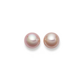 Ohrstecker in 18 Karat Gelbgold, Zuchtperlen Bouton Rosa, 9.5-10 mm